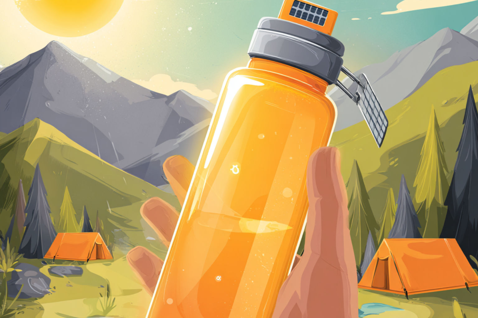 Solar-Powered UV Water Bottles